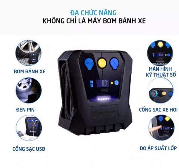 Bơm lốp ô tô Michelin 12266 tự ngắt